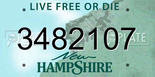 3482107 New Hampshire License Plate
