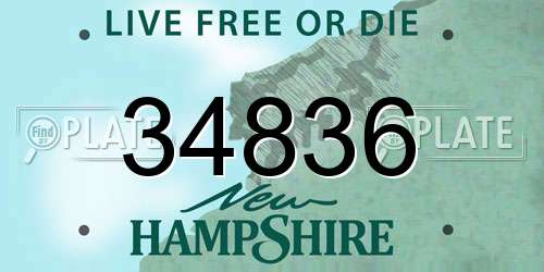 34836 New Hampshire License Plate
