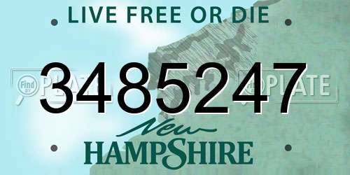 3485247 New Hampshire License Plate