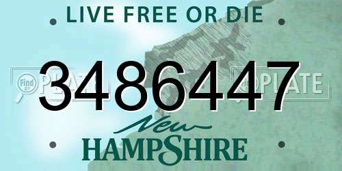 3486447 New Hampshire License Plate