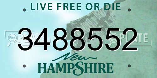 3488552 New Hampshire License Plate
