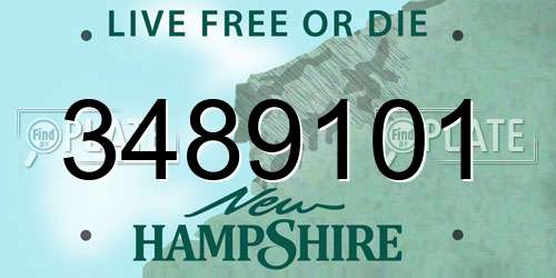 3489101 New Hampshire License Plate