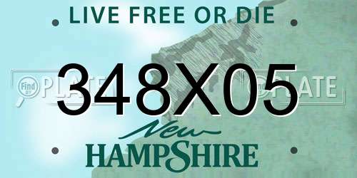 348X05 New Hampshire License Plate