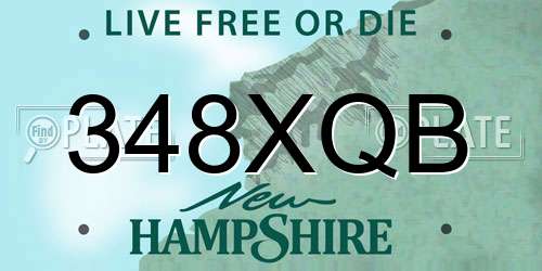348XQB New Hampshire License Plate
