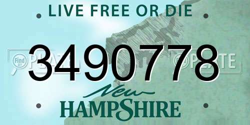 3490778 New Hampshire License Plate