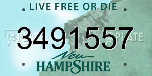 3491557 New Hampshire License Plate
