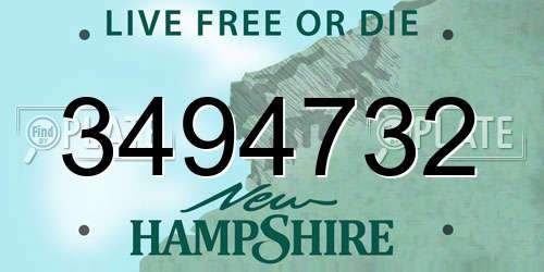 3494732 New Hampshire License Plate