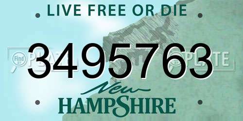3495763 New Hampshire License Plate