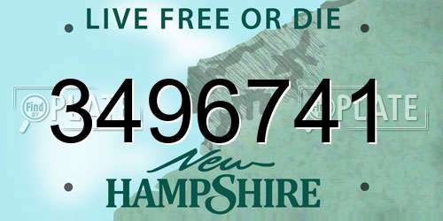3496741 New Hampshire License Plate