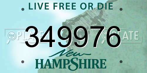 349976 New Hampshire License Plate
