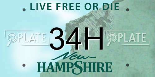 34H New Hampshire License Plate