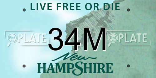 34M New Hampshire License Plate