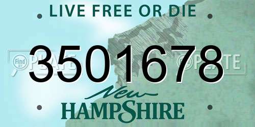 3501678 New Hampshire License Plate