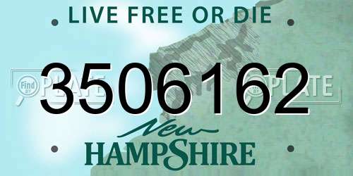 3506162 New Hampshire License Plate
