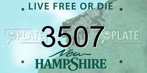 3507 New Hampshire License Plate