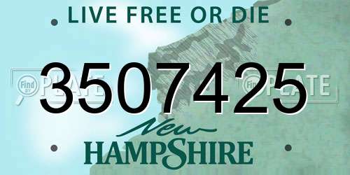 3507425 New Hampshire License Plate