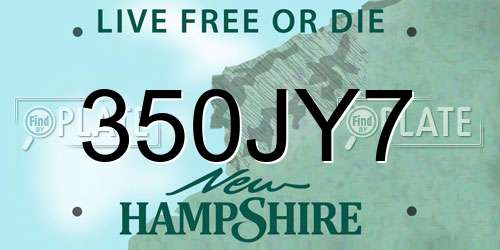 350JY7 New Hampshire License Plate