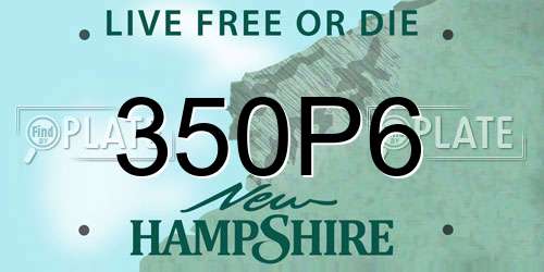 350P6 New Hampshire License Plate