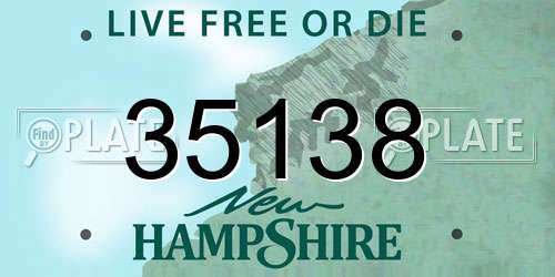 35138 New Hampshire License Plate