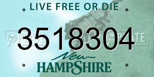 3518304 New Hampshire License Plate