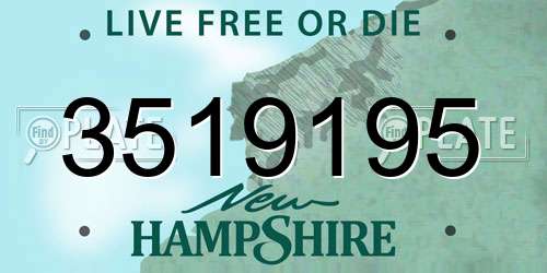 3519195 New Hampshire License Plate