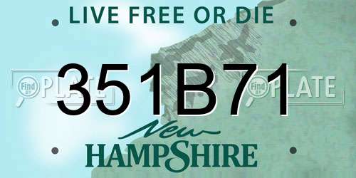 351B71 New Hampshire License Plate