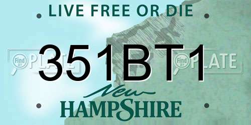 351BT1 New Hampshire License Plate