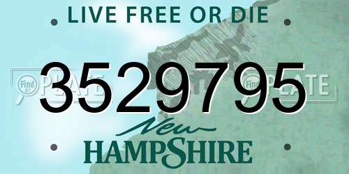 3529795 New Hampshire License Plate