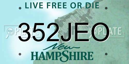 352JEO New Hampshire License Plate