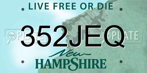352JEQ New Hampshire License Plate