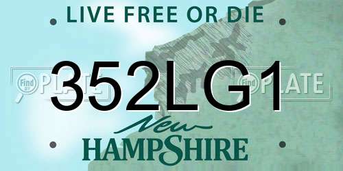 352LG1 New Hampshire License Plate