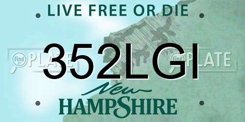 352LGI New Hampshire License Plate