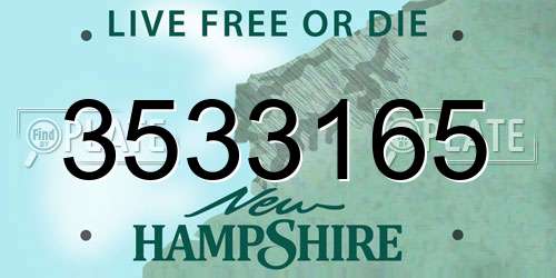 3533165 New Hampshire License Plate
