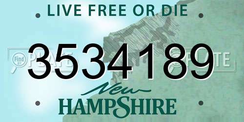 3534189 New Hampshire License Plate