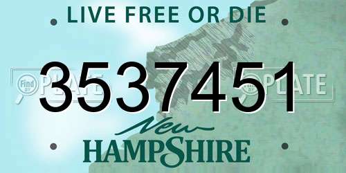 3537451 New Hampshire License Plate