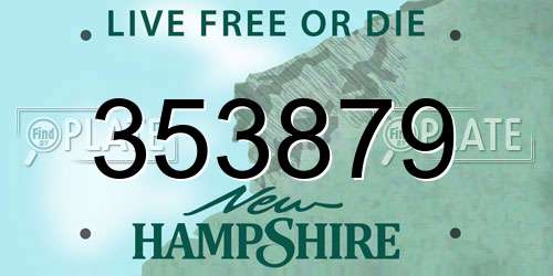 353879 New Hampshire License Plate