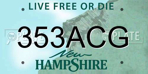 353ACG New Hampshire License Plate