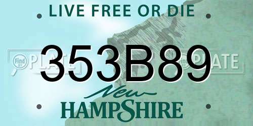 353B89 New Hampshire License Plate