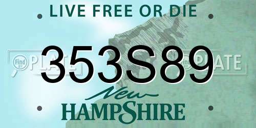 353S89 New Hampshire License Plate