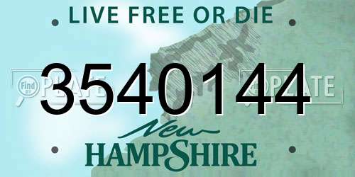 3540144 New Hampshire License Plate