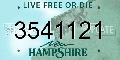 3541121 New Hampshire License Plate