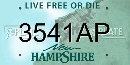 3541AP New Hampshire License Plate
