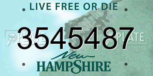 3545487 New Hampshire License Plate