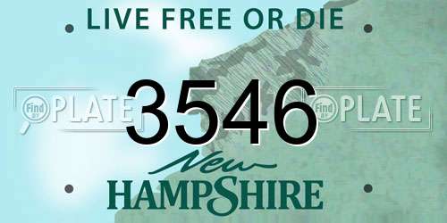 3546 New Hampshire License Plate