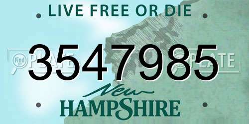 3547985 New Hampshire License Plate
