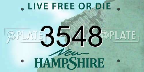 3548 New Hampshire License Plate