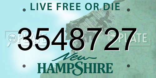 3548727 New Hampshire License Plate