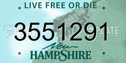 3551291 New Hampshire License Plate