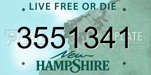 3551341 New Hampshire License Plate