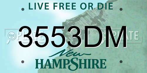 3553DM New Hampshire License Plate
